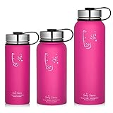 Swig Savvy Vacuum Insulated Stainless Steel Water Bottle, Leak & Sweat Proof, Steel Lid, BPA Free, Sports/Travel/Coffee/Soup Bottle - Keeps Cold Liquids For Up 24 Hours & Hot For Up 12 Hours