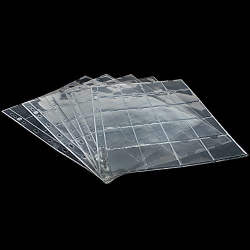 15 Sheets 300 Pocket Plastic Coin Pocket Pages Standard 9Hole Coin