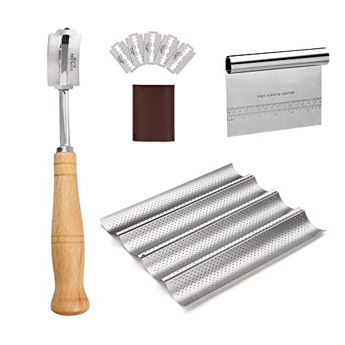 ProBay baguette pan with bread lame & Bread Scraper 3in1 Baking