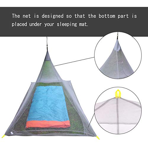 DIMPLES EXCEL Mosquito Net for Single Camping Bed - 250 Holes per Square Inch, Compact and Lightweight