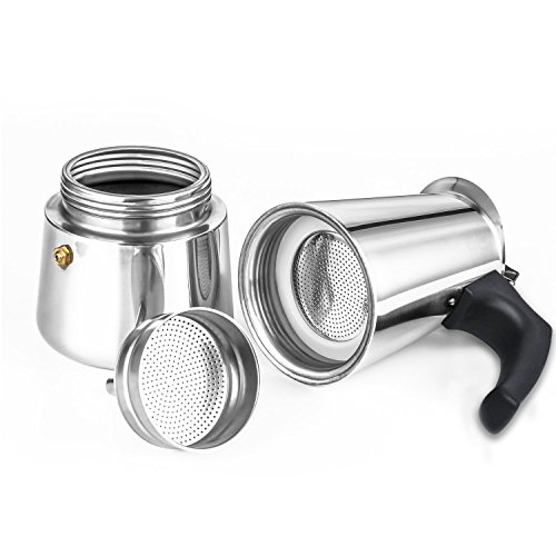 Stovetop Espresso Maker Stainless Steel Moka Pot Coffee Maker 9 Cup