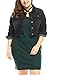 uxcell Women's Plus Size Button Closed Cropped Denim Jacket Black 2X