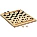 GSE Games & Sports Expert 2-in-1 Reversible Natural Wood Checkers and Tic-Tac-Toe Board Combo Set with Game Pieces, Family Game for Kids & Adults