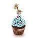 Shxstore Giraffe Paper Cake Toppers Woodland Animal Cupcake Toppers For Wedding Birthday Baby Shower Party Decor Supplies, 50 Counts