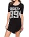 Haola Womens Summer Casual Cotton Short Sleeve Irregular Mini Print T Shirt Dresses