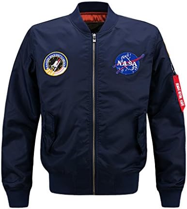 SMWOOD Men's Classic MA-1 Lightweight Bomber Jacket with Patches