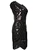 Vijiv Art Deco Great Gatsby Inspired Tassel Beaded 1920s Flapper Dress, Pure Black, XX-Large