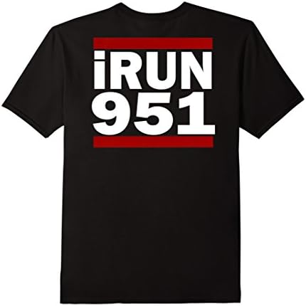 Mens BACK DESIGN Cool I Run 951 area code T Shirt Riverside Runni Medium Black