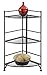Convenience Concepts Xtra Storage 3 Tier Folding Metal Corner Shelf, Black