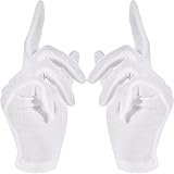Mudder 12 Pairs White Cosmetic Cotton Moisturizing Gloves Moisture Enhancing Hand Spa Gloves for Hands Care (23 cm)
