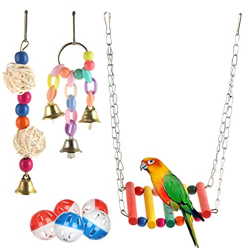 Genenic 15 Packs Bird Parrot Toys, Bird Toys Parrot Swing Toys, Hammock