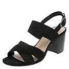 dexflex Comfort Black Women's Sam Banded Block Heel Sandal 9 Regular