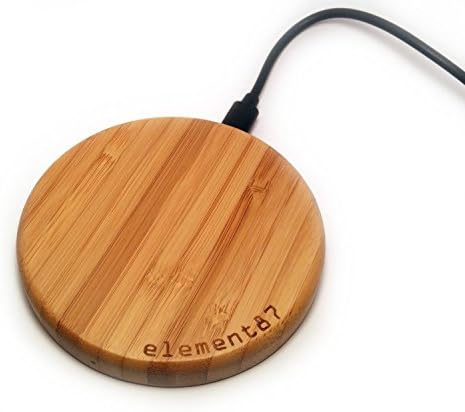 Bamboo Qi Wireless Phone Charging Pad compatible with Samsung Galaxy S7, S7 Edge, S6, S6 Edge, Note 5, S6 Edge+ and other Qi compatible charging receivers