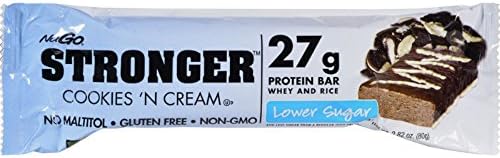 NuGO Nutrition Bar - Stronger Cookies N Cream - 2.82 oz - Case of 12