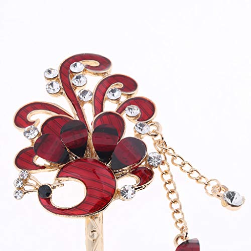 Chinese Hair Chopsticks Hair Decor Phoenix Hair Pins Hair Clip Metal Hair Stick Jewelry Accessories - Red