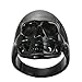 TIGRADE Stainless Steel Ring Real Love Heart Valentine Couples Wedding Band Size 4.5-15 (Skull Head, 10)