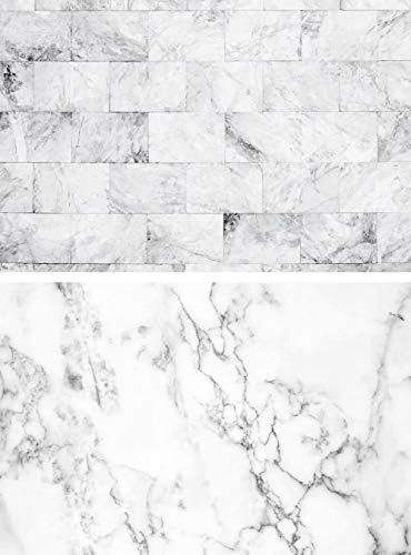FiVan 33"x22"(83x55cm) White Marble Background - Ins Photos Backdrop - Great for Little Products Photography - Double Sided 2 in 1 Waterproof Thick Paper Rolling Shipping FUSDP-23