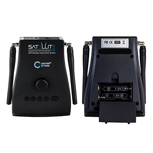 Nady Satellite SMGT-100R | 100-Channel True Diversity Wireless Instrument System for guitar, bass, violin- Portable & AA batteries operation - Includes metal carrying case - 90Â° angled