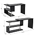 HOMCOM 360 Degree Rotating Corner Computer Desk, L Shaped Desk, Home Office Workstation with 3-Tier Storage Shelves, Black
