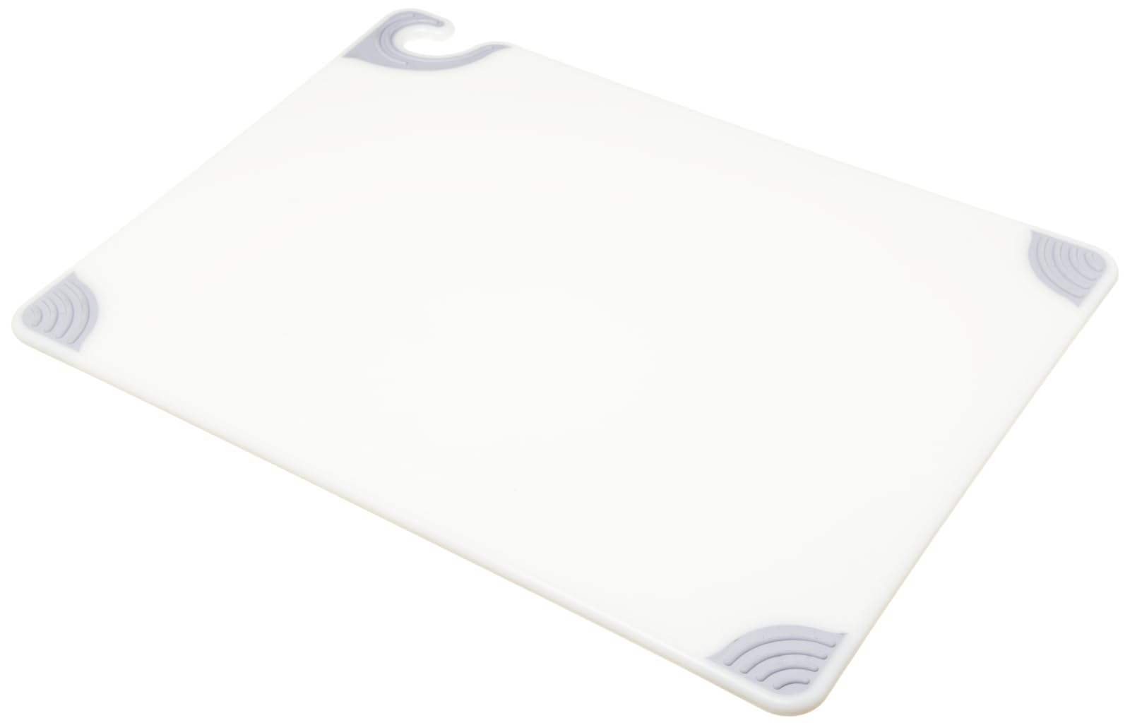 San Jamar CBG182412 Saf-T-Grip Co-Polymer Standard Size Cutting Board, 24" Length x 18" Width x 1/2" Thick, White — image 1