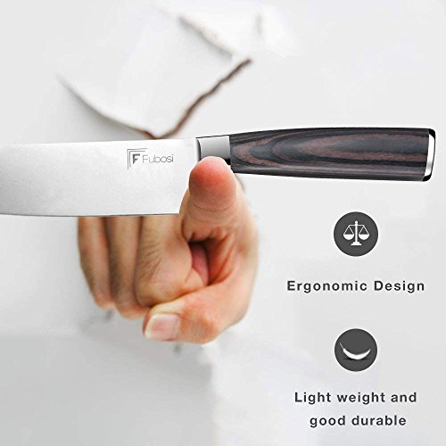image for Fubosi Chef Knife, Kitchen Knives 8 Inch Stainless Steel Full Tang Bla