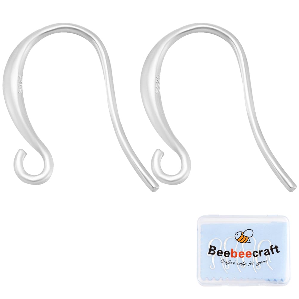 Beebeecraft 1 Box 10Pcs 925 Sterling Silver Fish Earring Hooks Kit for Jewelry Making Earring Supplies