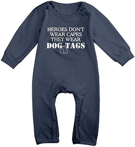 Real Heroes Don't Wear Capes They Wear Dog Tags Long Sleeve Snewborn Onesies