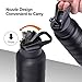 【Drink Healthier 2019】Water Bottle - 32 Oz, 2 Lids, Double Walled Vacuum Insulated 18/8 Stainless Steel Sports Water Bottle, Standard Mouth with BPA Free Straw Lid & Flex Cap
