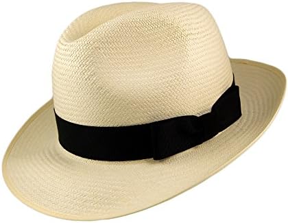 Olney Hats Excellent Panama Fedora with Black Band - Natural