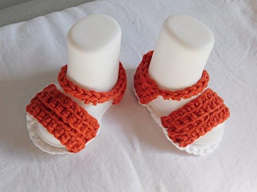 Crocheted Baby Booties, newborn to 3 Months, Maroon, Sandal shoe style, Cotton