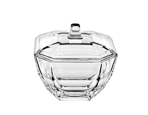 Barski - European - Glass - Octagon - Covered Candy - Nut- Chocolate - Jewelry Box - 4.3" Diameter - Made in Europe