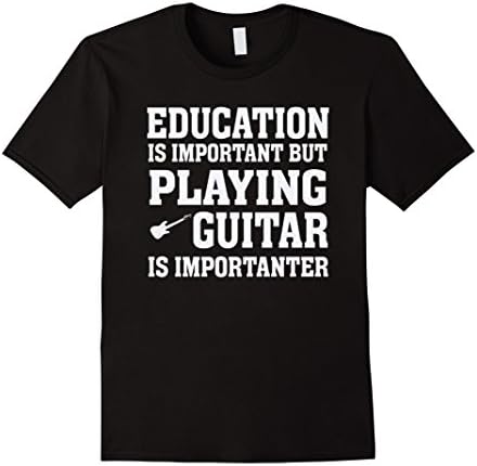 Men's Education Playing Guitar Importanter Funny Musician T Shirt XL Black