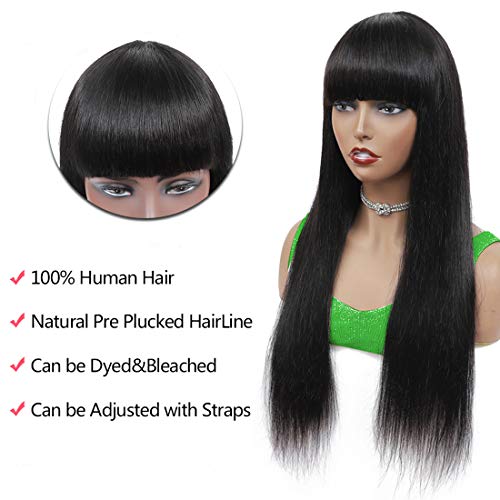 Brazilian-Straight-Machine-Human-Wigs-with-Bangs-Unprocessed-Virgin-Human-Hair-150-Density-No-Lace-Front-Straight-Human-Hair-Wigs-Glueless-Machine-Made-Wigs-for-Black-Women-Natural-Color-18inch