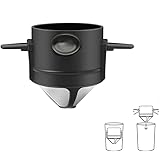 Pour Over Coffee Maker,Portable Stainless Steel Reusable Coffee Filter,ACPhooo Mini Collapsible Paperless Single Serve 1-2 Cu