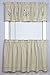 Snapshots Daisy 58 Inches Wide x 14 Inches Long Polyester and Linen Embroidered Valance Curtain, Linen