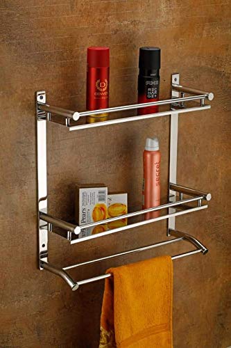 Bathtech 3 Layer Stainless Steel Bathroom Rack, Cloth Rack, Towel