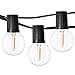 NEWPOW Outdoor String Lights 48ft with 23+2 Spare Bulbs, Shatterproof Dimmable Waterproof, LED 1W 60LM 2200K Warm Glow for Indoor/Outdoor Decoration and Lighting -Black Wire