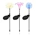 SAPPYWOON Outdoor Solar Flower Garden Lights- 3pcs LED Multi-Color Solar Garden Stake Lights for Garden, Patio, Backyard (Lily,Dandelion,Sunflower)