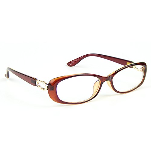Cyxus Blue Light Filter Oval Brown Glasses, Anti Eyestrain Headache Classic Eyewear