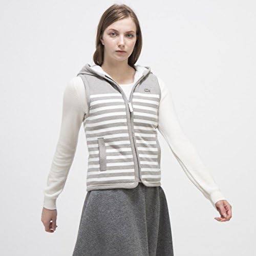 Amazon ラコステ Lacoste 綿アクリル ボーダー ニット ダウンベスト グレー 38l L レディース 通販