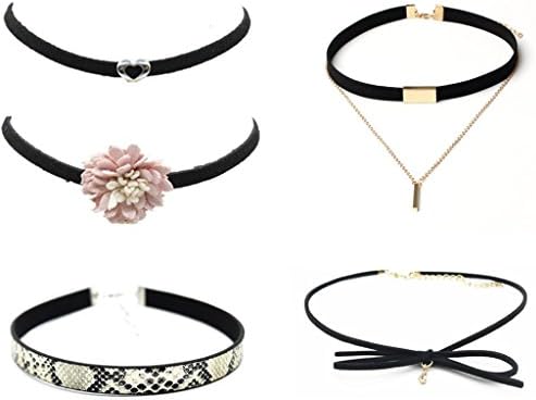 Choker Necklace,AFAF Classic Choker Set Choker Necklace Set Gold Plated Adjustable Necklace