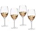 LA JOLIE MUSE Wine Glasses 4 Pack Glassware Set, Gold Plated Premium Drinkware Toasting Glasses, Holiday Party Gifts