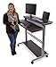 Stand Up Desk Store Rolling Adjustable Height Two Tier Standing Desk Computer Workstation (Silver Frame/Dark Walnut Top, 48