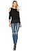 Womens Cold Shoulder Tops Long Sleeve Black Lace Shirts Blouse