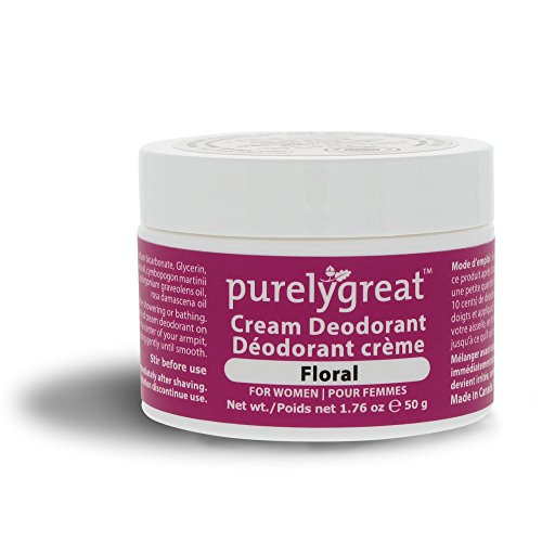 Purelygreat Natural Deodorant for Women, EWG Verified Deodorant, Vegan and Cruelty Free, Aluminum and Paraben Free, All Natural Deodorant - Floral Scent