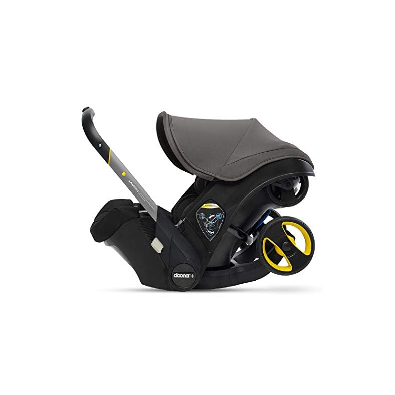 Doona Infant Car Seat & Latch Base – Rear Facing, Car Seat to Stroller in Seconds – US Version, Greyhound