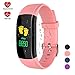 Fitness Tracker, Ouliou Activity Tracker with Heart Rate Monitor,Blood Pressure Monitor, IP67 Waterproof, Step Counter,Calorie Counter, Sleep Monitor for Kids/Woman/Man iOS Android(Pink)