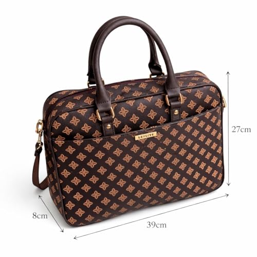 Pasta Executiva Feminina Para Notebook 39cm Bolsa de Trabalho com Alça Transversal Removível e Zíper Duplo