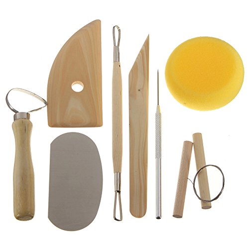 Gimiton 11 Pcs Clay Pottery Sculpting Tools Double-Sided with 21 Tools + 8PCS Clay Pottery Tool Kit Ceramics Wax Carving Sculpting Molding Tools (19pcs/Molding Tool)