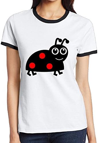 Gxihuqiz Cute Ladybug Women's Fashion Casual T Shirts XL Black